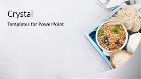  Presentation with muesli - Beautiful slides featuring healthy breakfast set with muesli backdrop and a  colored foreground