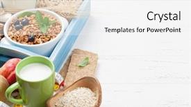  Presentation with muesli - Theme with healthy breakfast set with muesli background and a white colored foreground