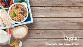  Presentation with muesli - Presentation design consisting of healthy breakfast set with muesli background and a coral colored foreground
