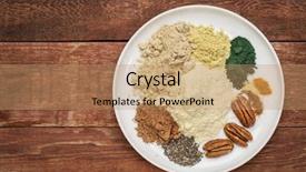  Presentation with turmeric - Slides with healthy breakfast smoothie whey protein background and a coral colored foreground