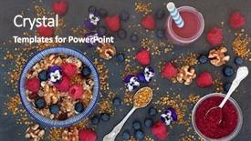  Presentation with acai - Presentation with healthy breakfast super food concept background and a tawny brown colored foreground