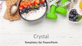  Presentation with tape measure - Slide set consisting of healthy-breakfast-with-bowl background and a white colored foreground