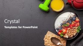  Presentation with tape measure - Slide deck having healthy-breakfast-with-bowl background and a dark gray colored foreground