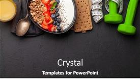  Presentation with healthy breakfast - Slide set featuring healthy-breakfast-with-bowl background and a dark gray colored foreground