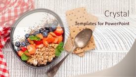  Presentation with granola - Amazing slides having healthy-breakfast-with-bowl backdrop and a lemonade colored foreground