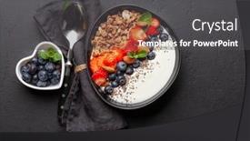  Presentation with healthy breakfast - Slide deck featuring healthy-breakfast-with-bowl background and a dark gray colored foreground