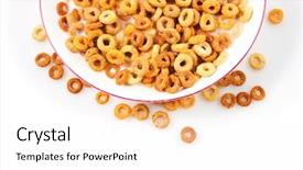  Presentation with breakfast cereal - Presentation enhanced with healthy breakfast with cereal background and a pink colored foreground