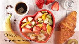  Presentation with healthy breakfast - Colorful slides enhanced with healthy-breakfast-with-fruit-croissant backdrop and a red colored foreground