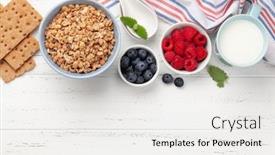  Presentation with healthy breakfast - Beautiful presentation theme featuring healthy-breakfast-with-homemade-granola backdrop and a white colored foreground