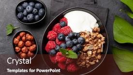  Presentation with healthy breakfast - Audience pleasing PPT theme consisting of healthy-breakfast-with-homemade-granola backdrop and a tawny brown colored foreground