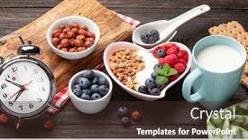  Presentation with granola - Slide deck consisting of healthy-breakfast-with-homemade-granola background and a tawny brown colored foreground