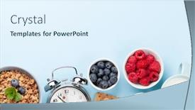  Presentation with healthy breakfast - Slides having healthy-breakfast-with-homemade-granola background and a sky blue colored foreground