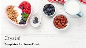  Presentation with granola - PPT theme consisting of healthy-breakfast-with-homemade-granola background and a white colored foreground