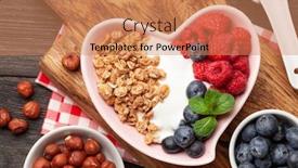  Presentation with granola - PPT theme enhanced with healthy-breakfast-with-homemade-granola background and a coral colored foreground