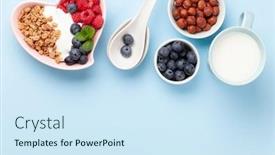  Presentation with granola - Slide set featuring healthy-breakfast-with-homemade-granola background and a sky blue colored foreground