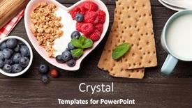  Presentation with granola - Cool new slide deck with healthy-breakfast-with-homemade-granola backdrop and a tawny brown colored foreground