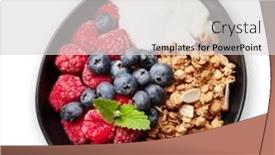  Presentation with granola - PPT theme having healthy-breakfast-with-homemade-granola background and a light gray colored foreground