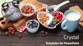  Presentation with healthy breakfast - Cool new PPT theme with healthy-breakfast-with-homemade-granola backdrop and a tawny brown colored foreground