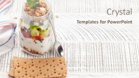  Presentation with protein - Cool new presentation theme with healthy-breakfast-with-jar backdrop and a sky blue colored foreground