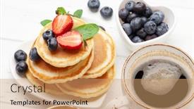  Presentation with healthy breakfast - Amazing PPT layouts having healthy-breakfast-with-pancakes-homemade backdrop and a coral colored foreground
