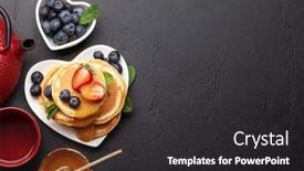  Presentation with healthy breakfast - Colorful slides enhanced with healthy-breakfast-with-pancakes backdrop and a dark gray colored foreground