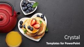  Presentation with healthy breakfast - Theme featuring healthy-breakfast-with-pancakes background and a dark gray colored foreground