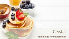  Presentation with healthy breakfast - Slide deck with healthy-breakfast-with-pancakes background and a sky blue colored foreground