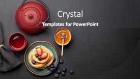  Presentation with herbal - Amazing presentation theme having healthy-breakfast-with-pancakes backdrop and a dark gray colored foreground