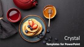  Presentation with herbal - Theme enhanced with healthy-breakfast-with-pancakes background and a dark gray colored foreground