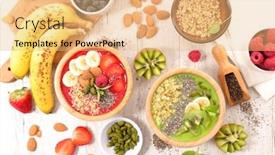  Presentation with dairy - Slide deck enhanced with healthy-breakfast-with-smoothie-bowl background and a coral colored foreground