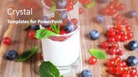  Presentation with healthy breakfast - Colorful theme enhanced with healthy-breakfast-yogurt-with-fresh backdrop and a coral colored foreground