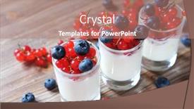  Presentation with healthy breakfast - Beautiful theme featuring healthy-breakfast-yogurt-with-fresh backdrop and a coral colored foreground