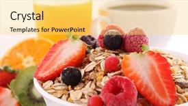  Presentation with breakfast cereal - Cool new presentation theme with healthy breakfast backdrop and a yellow colored foreground