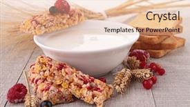  Presentation with healthy breakfast - Amazing slides having cereal bar - healthy breakfast backdrop and a lemonade colored foreground