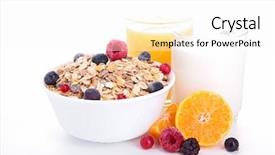  Presentation with healthy breakfast - Presentation enhanced with healthy breakfast background and a white colored foreground