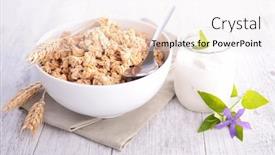  Presentation with healthy breakfast - PPT layouts with healthy breakfast background and a sky blue colored foreground