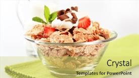  Presentation with healthy breakfast - Colorful PPT theme enhanced with healthy breakfast backdrop and a yellow colored foreground