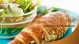  Presentation with healthy breakfast - Slide deck with healthy breakfast background and a gold colored foreground