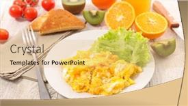  Presentation with healthy breakfast - Colorful PPT theme enhanced with healthy-breakfast backdrop and a coral colored foreground