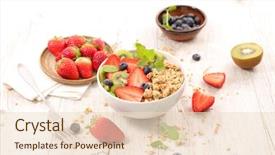  Presentation with healthy breakfast - Slide deck with healthy breakfast background and a lemonade colored foreground