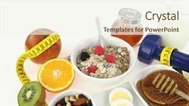  Presentation with healthy breakfast - Colorful slide deck enhanced with healthy breakfast backdrop and a cream colored foreground