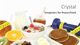  Presentation with healthy breakfast - Colorful theme enhanced with healthy-breakfast backdrop and a white colored foreground