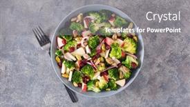  Presentation with vegan diet - Slide set featuring healthy-broccoli-salad-with-apple background and a gray colored foreground