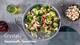  Presentation with diet low carb - Theme having healthy-broccoli-salad-with-apple background and a gray colored foreground