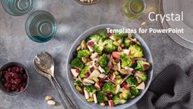  Presentation with diet low carb - Slides enhanced with healthy-broccoli-salad-with-apple background and a coral colored foreground