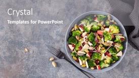  Presentation with diet low carb - Presentation with healthy-broccoli-salad-with-apple background and a gray colored foreground