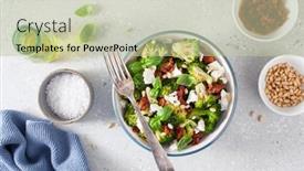  Presentation with diet low carb - Slide deck enhanced with healthy-broccoli-salad-with-feta background and a mint green colored foreground