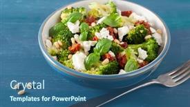  Presentation with diet low carb - PPT theme enhanced with healthy-broccoli-salad-with-feta background and a ocean colored foreground