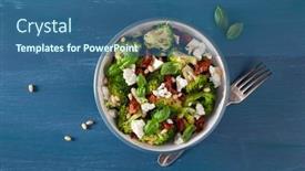  Presentation with diet low carb - Amazing slide set having healthy-broccoli-salad-with-feta backdrop and a ocean colored foreground