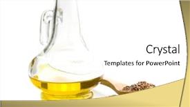  Presentation with women in oil and gas - Theme consisting of healthy brown linseeds and oil background and a  colored foreground